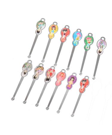 Qtqgoitem 12 Pcs Earpick Earwax Spoon Ear Wax Remover Cleaner Tool Silver Tone (Model: ff8 c3f d10 b7c e17)