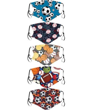 5pcs Children Ball Cute Cartoon Pattern Washable Reusable Adjustable Comfortable Elastic Earloop Face_Mask - Buy Online on GoSupps.com