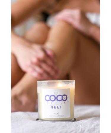 Coco Bliss Melt - 8 Oz Massage Candle | Natural Coconut Body Oil with Vanilla Scent | Essential Oil Candle for Women Men & Couples - Moisturizing with Vitamin E & Cocoa Butter - Buy Online on GoSupps.com