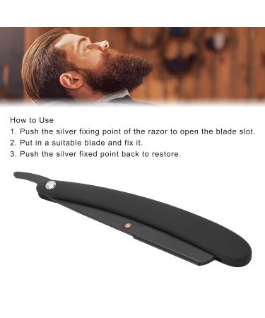 Men's Folding Razor - Classic Manual Straight Edge Hairdressing Tool | Professional Stainless Steel (Black) - Buy Online on GoSupps.com