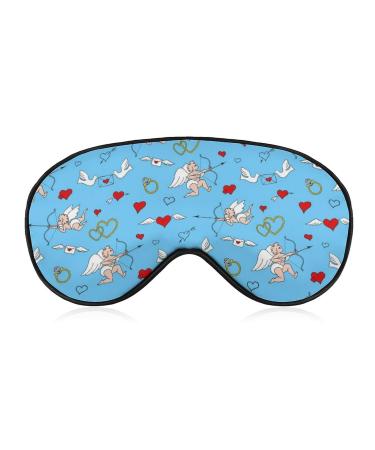 Angels and Hearts Sleep Mask Eye Cover for Sleeping Blindfold with Adjustable Strap Blocks Light Night Travel Nap for Men Women