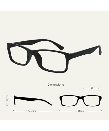 Black UV400 Reading Glasses Twin Pack | Stylish Designer Readers for Men & Women | RS92-1 +1.50 - Buy Online on GoSupps.com