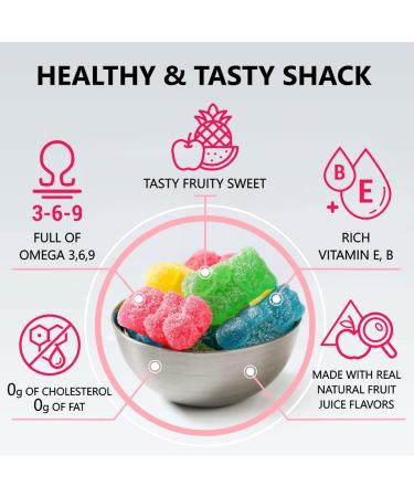 Hmp Oil Infused Gummy Vitamins for Deep & Healthy Bedtime | Natural Fruity Bears - Buy Online on GoSupps.com