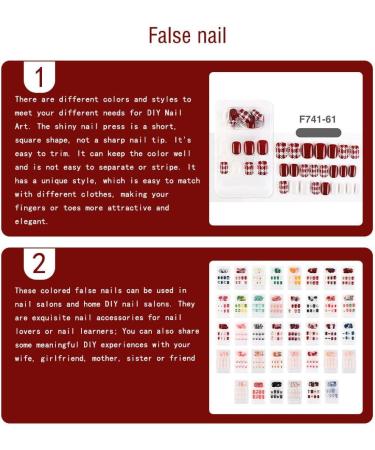 dijiusidy False Nail Perfect Matching Simple to Wear Fingernail Full Coverage Press Type Strong Viscosity Adjustable Paster Type 13 F741 Type 13 1 count (Pack of 1) - Buy Online on GoSupps.com