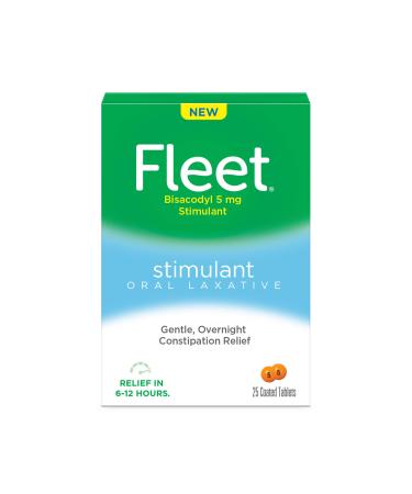 Fleet Laxative Oral Laxative Stimulant Overnight Constipation Relief Laxative Tablets 25 Count Stool Softener 25 Count (Pack of 1)