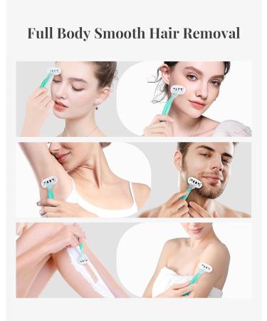 Disposable Razors for Women - 5-Blade Full Body Hair Removal - 2 Pack Green - Buy Online on GoSupps.com