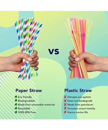 Biodegradable Red Striped Paper Straws Disposable Red and White Paper Drinking Straws for Circus Party Decor Farm Birthday Non-Toxic 6*197mm - Buy Online on GoSupps.com