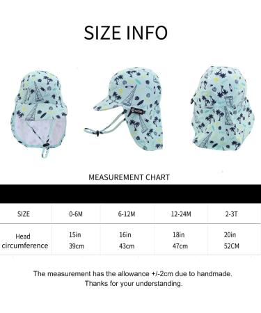 weVSwe Baby Toddler Sun Hat UPF 50+ Swim Cap Flap Neck Protection UV Sun Protection Hat - Green Surfboard - 12-24 Months - Buy Online on GoSupps.com