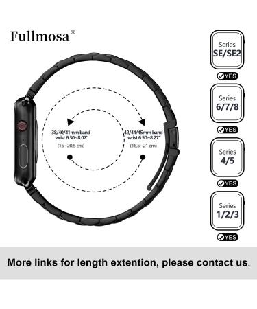 Fullmosa Compatible Apple Watch Band 42mm 44mm 45mm 49mm 38mm 40mm 41mm  Stainless Steel iWatch Band with Case for Apple Watch Series 8/7/6/5/4/3/2/1/SE/SE2/Ultra  42mm 44mm 45mm Black Black 42mm 44mm 45mm - Buy Online on GoSupps.com