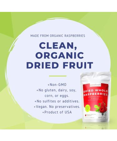 100% USA Grown Organic Whole Dried Raspberries - No Sugar Added, Unsweetened Dehydrated Fruit for Baking (3 oz) - Buy Online on GoSupps.com