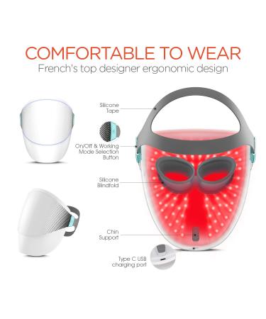 Buy Eono LED Face Mask | Cordless Rechargeable Light Therapy for Anti-Aging & Acne Control - 4 Color Skin Treatment - Buy Online on GoSupps.com