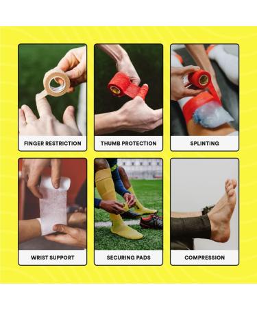SPORTTAPE Cohesive Finger Tape 2.5cm x 4.5m | Compression Bandage Beige | Self-Adhesive Wrap for Goalkeeper | Vetwrap Thumb Tape - Single Roll 2.5cm x 4.5m - Buy Online on GoSupps.com