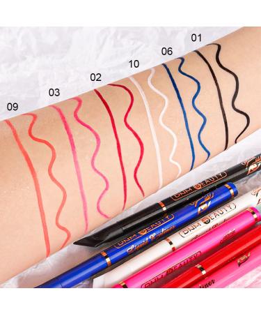 3Pcs Liquid Wing Eyeliner Stamp Set - Black, Royal Blue, White | Waterproof Eye Pencil Makeup - Colored Liners Stamps Shapes | 3 Count Pack - Buy Online on GoSupps.com