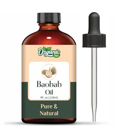 ORGANIC ZING Organic Zing Baobab Oil (Adansonia) - Pure and natural carrier oil for skin care hair care and massage - 118 ml