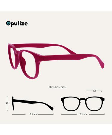 Opulize Round Reading Glasses with Pink Frame | Spring Hinges | Scratch Resistant | +2.00 Magnification - Buy Online on GoSupps.com
