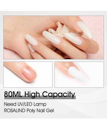 ROSALIND White Poly Extension Gel 80ml | Easy DIY Nail Builder Gel for Thickening and Decoration | UV Lamp Required - Buy Online on GoSupps.com