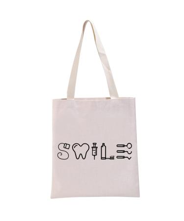 G2TUP Dentists Gift Smile Handbag Dental Assistant Shopping Toten Bag Dental Hygienic Gift Dentist End of Gift Smile Handbag Large