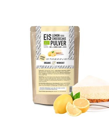 Lower -Carb* lemon cheesecake ice cream mixed ice cream with erythritus organic without sugar additive only 2.5 g usable carbohydrates - keto without maltit - gluten -free bio - organic workout