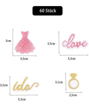 Alegre Edible Tortendeco Wedding Cake Topper | 60 Pieces Edible Decorations for Wedding Cakes & Cupcakes | Perfect for Engagements & Weddings - Buy Online on GoSupps.com