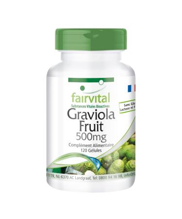 Fairvital | Graviola Fruit Extract 500mg - box for 4 months - Highly dosed - 120 Capsules