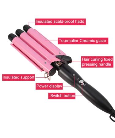 Hair Curling Roll Ceramic Iron - Temperature Adjustable 3 Barrels 4 Sizes | Portable DIY Curly Hair Styling Tool (22mm - Buy Online on GoSupps.com