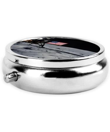 Astronaut On The Moon Pill Box | 3 Compartment Mini Travel Medicine Holder | Decorative Pocket Organizer for Vitamins & Tablets - Buy Online on GoSupps.com