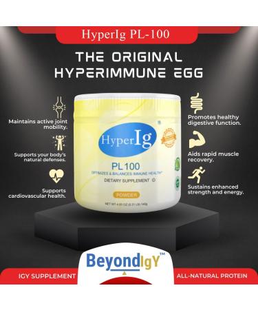 PL-100 Protein Powder - Hyperimmune Egg Supplement for Immune Boost Digestive Support Joint Care & Energy | 4.5g Servings - Buy Online on GoSupps.com