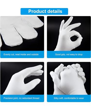 Washable White Cotton Gloves for Eczema and Dry Hands - 20pcs Moisturizing Gloves for Daily Work and Jewelry Inspection | Soft and Breathable - One Size Fits All - Buy Online on GoSupps.com