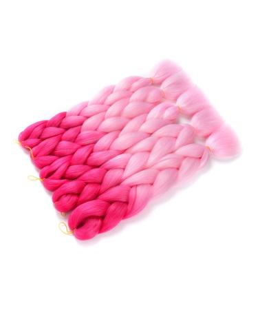 Showjarlly Jumbo Braid Artificial Hair Extensions - 24 Ombre Kanekalon Braid 5 Pack for Crochet Twist Box Braids in Peach/Light Pink - Buy Online on GoSupps.com