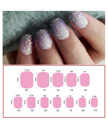 Gradient Glitter Fake Nails for Girls - 120 Piece Short Oval Nail Kit | Children's Pre-glue Acrylic Stick On Tips for Little Girl Toys - Buy Online on GoSupps.com