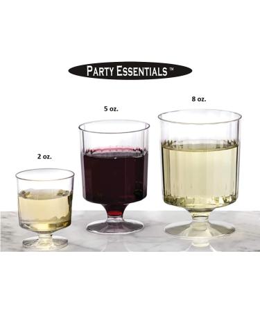 Party Essentials Plastic 5 oz Wine Glasses - 10-Count Clear Stemware - Buy Online on GoSupps.com