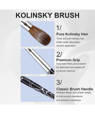 Shine Chance Size 10 Acrylic Nail Art Brush - 100% Pure Kolinsky Hair, Oval Shape, Professional Manicure Tool for DIY Home Salon - Buy Online on GoSupps.com