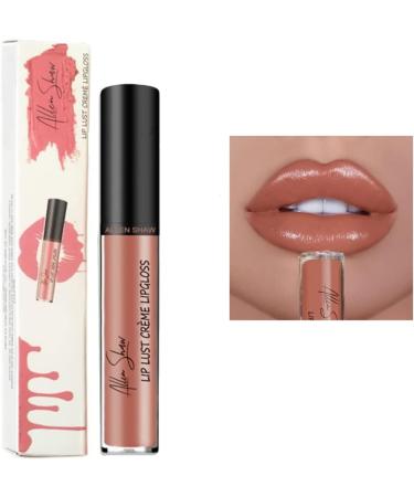 LELEBEAR 12 Color Cream Texture Lipstick Waterproof Lip Lust Creme Lipgloss Waterproof Long Lasting Liquid Lipstick for Women Easy to Color Creme Lipgloss (8#)