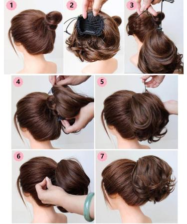 Hepburn Updo Hairpiece Scrunchie - Medium Brown | Wavy Bridal Chignon Wig Extension - Buy Online on GoSupps.com
