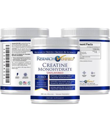 Research Verified Creatine Monohydrate - 5000mg for Optimal Muscle Growth & Performance - 180 Servings Vegan with BioPerine - Unflavored - Buy Internationally - Buy Online on GoSupps.com
