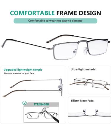 Eyekepper 5 Pack Half-Eye Reading Glasses - Gunmetal Thin Metal Frames +1.5 - Buy Online on GoSupps.com