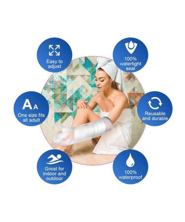 Xeodaun Waterproof Cast Cover Arm Adult Forearm for Shower Bath Swimming Watertight Protection Fingers Wrists Wound - Buy Online on GoSupps.com
