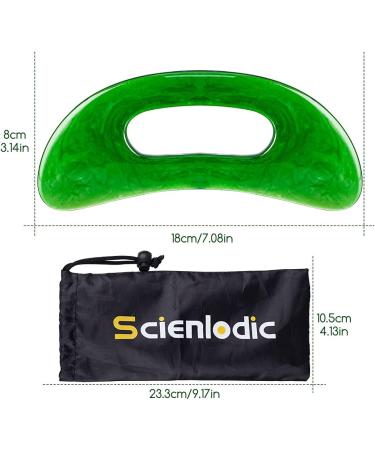 Premium Gua Sha Massage Tool - Larger Plastic Scraping Device for Lymphatic Drainage & Cellulite Relief | Green - Back Neck Face & Leg Massage - Buy Online on GoSupps.com