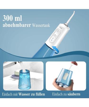 Surfou Wireless Oral Shower - 300ml 6 Water Pressures 7 Nozzles | Travel Water Flosser IPX7 Waterproof USB Rechargeable - Buy Online on GoSupps.com