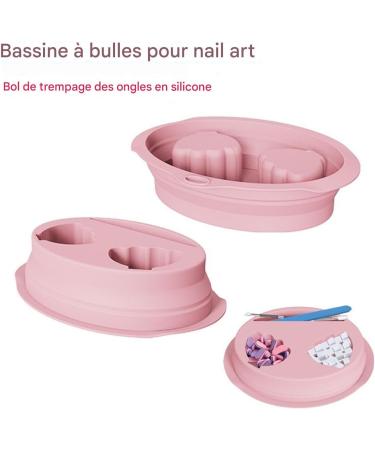 Bol De Trempage Pour Ongles | Cuve de Soins pour Manucure - Bol de Trempage en Silicone pour D capage de Ongles pour Femmes et Filles Maison Voyage Spa Salon Rose - Buy Online on GoSupps.com