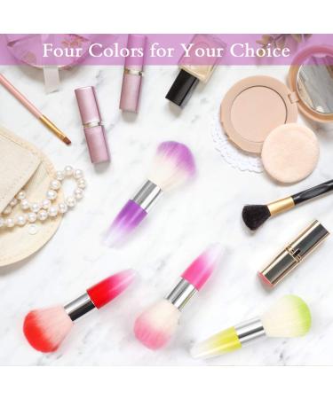 Nail Powder Brush Set - 4 Pcs Nail Dust Cleaner Brushes for UV Gel & Acrylic Nails | Nail Art Essentials in Red Pink Purple & Green - Buy Online on GoSupps.com