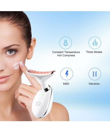 Neck Face Massager - 3-in-1 Facial Sculpting Tool with Vibration & Thermal Function | Portable Multifunctional Device (White) - Shop Now - Buy Online on GoSupps.com