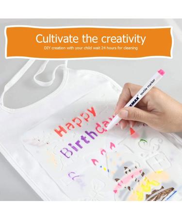 Aohcae 12-Piece Baby Shower Bib Set | Paintable Bibs Textile Pens & Stencils for Fun Baby Shower Games - Perfect for Girls - Buy Online on GoSupps.com