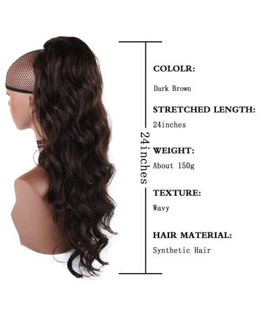 Yeeshedo Dark Brown Ponytail Hair Clip Extensions - Long Wavy & Afro Curly Braids (4#) | Natural Look & Easy to Use - Buy Online on GoSupps.com