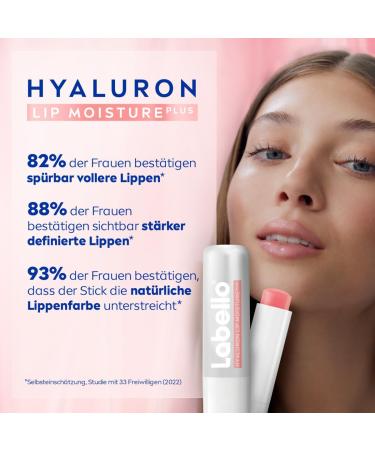  Labello Labello Hyaluronic Acid Lip Balm for 24H Hydration Menthol Lip Balm and Ultra Light Texture Highlights Natural Lip Colour  - Buy Online on GoSupps.com