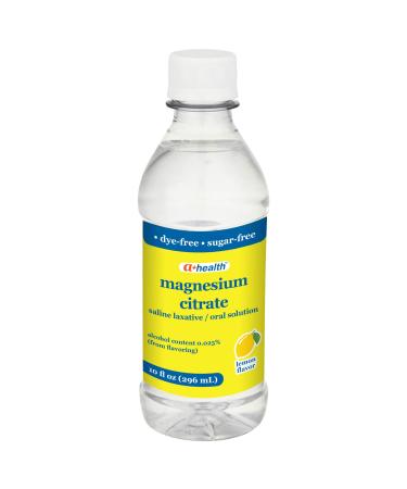 A+Health Magnesium Citrate Oral Solution Saline Laxative Lemon Flavor Made in USA Dye-Free Sugar Free 1 Bottle 10 Fl Oz