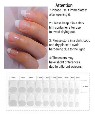 Buy Semi Cured Gel Nail Strips - 20pcs French Tip Gel Stickers | Easy UV Application & Removal - Buy Online on GoSupps.com