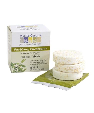 Aura Cacia - Purifying Eucalyptus Shower Tablet |Pure Essential Oils | Contains 3 Individually-Wrapped 1 oz. Tablets