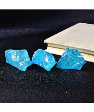 Natural Crystal Raw Stone Electroplate Quartz Specimens Rough Collectibles Raw Gemstone Fish Tank Decoration Gift Home Goods (Color : Blue Size : 1PC) 1PC Blue