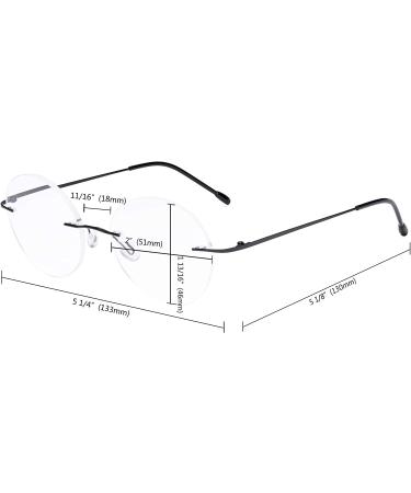 Eyekepper Frameless Reading Glasses Women - Round Rimless Readers Men Silver + 1.00 +1.00 Silver - Buy Online on GoSupps.com